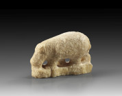 Hippopotamus. Late Period, 664 - 332 B. C. L 9,5cm H 6,4cm. Alabaster. Cut from one piece with base plate. Despite the rough finish, all the character...