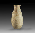 An ovoid alabaster alabastron with the incised cartouche of the pharao Necho II. 610 - 595 BC. Late Period, 26th dynasty. Ex collection Prof. H.A.Schl...