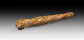 Wood figure of a naked swimming girl. In the Louvre there is a wooden spoon whose bowl is shaped like a duck, while the handle is in the form of a nak...