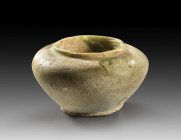 Small stone jar. H 2.5cm. Early Dynastic Period / Old Kingdom, 1st - 6th dynasty, 3rd millennium BC. Crack at foot, small damages at the rim. Steingef...
