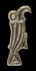 Silberne Adlerfibel. Fränkisch, 6. Jh. n. Chr. L 3,7cm. Fibel in Form eines Adlers mit Kerbschnittdekor auf der Schauseite. Nadel fehlt, Reste von Ver...