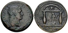 Traianus AE Drachm, Temple reverse