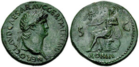 Nero AE Sestertius Roma reverse