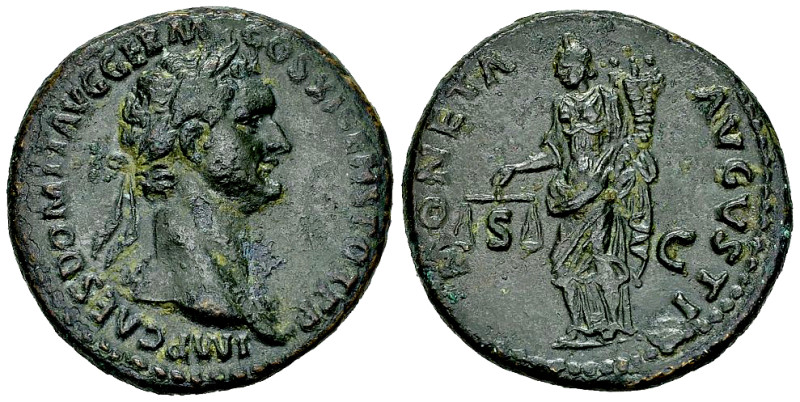 Domitianus AE As, Moneta reverse 

Domitianus (81-96 AD). AE As (27-28 mm, 10....