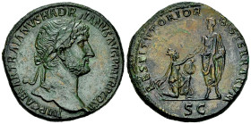 Hadrianus AE Sestertius, Restitutori orbis terrarum reverse