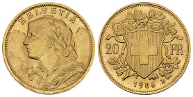 Schweiz, AV 20 Franken 1906 B