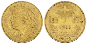 Schweiz, AV 10 Franken Vreneli 1911 B