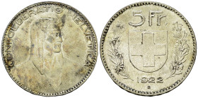 Schweiz, AR 5 Franken 1922 B, Bern