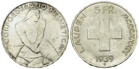 Schweiz, AR 5 Franken 1939 B, Laupen