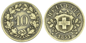 Schweiz, BI 10 Rappen 1851 BB