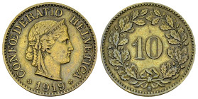 Schweiz, ME 10 Rappen 1919 B