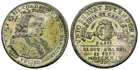 Basel, Bistum, AR Medaille 1724, Wahl zum Koadjutor