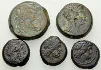 Ptolemaic Kings of Egypt, Lot of 5 AE coins