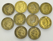 Schweiz, Lot von 10 ME 10 Rappen 1918