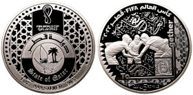 Qatar Tamim bin Hamad Al Thani 2022 Silver 5 Riyals FIFA World Cup Qatar 2022 - Together Proof