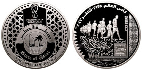 Qatar Tamim bin Hamad Al Thani 2022 Silver 5 Riyals FIFA World Cup Qatar 2022 - Welcome Proof