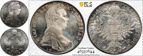 Austria Maria Theresa Dated 1780 (1853-) Silver Taler Restrike PCGS MS63