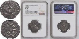 Crusader States: Kingdom of Cyprus Hugh IV 1324-1359 AR 1 Gros NGC XF 40