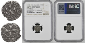 Crusader States: Kingdom of Cyprus Time of James I 1398-1458 Æ Denier NGC VF DETAILS