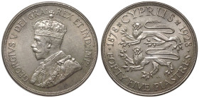Cyprus: British George VI 1928 Silver 45 Piastres British Rule Anniversary ANACS MS 60