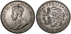 Cyprus: British George VI 1928 Silver 45 Piastres British Rule Anniversary