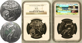 Cyprus Republic 1970 Silver 500 Mils F.A.O. Proof NGC PF 64