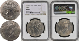 Cyprus Republic 1970 CuproNickel 500 Mils F.A.O. NGC MS 62
