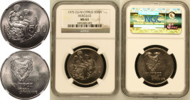 Cyprus Republic 1975 CuproNickel 500 Mils Hercules NGC MS 63