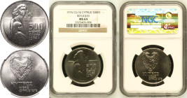 Cyprus Republic 1976 CuproNickel 500 Mils Refugee NGC MS 64