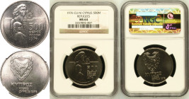 Cyprus Republic 1976 CuproNickel 500 Mils Refugee NGC MS 64