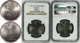 Cyprus Republic 1976 CuproNickel 500 Mils Refugee NGC MS 64
