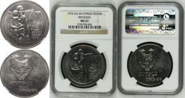 Cyprus Republic 1976 CuproNickel Pound Refugee NGC MS 63