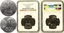 Cyprus Republic 1978 CuproNickel 500 Mils Human Rights NGC MS 63