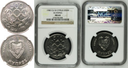 Cyprus Republic 1980 CuproNickel 500 Mils Moscow Olympic Games NGC MS 64