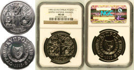 Cyprus Republic 1995 CuproNickel Pound United Nations NGC MS 68