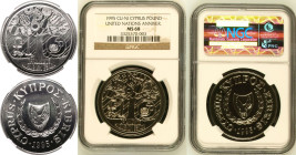 Cyprus Republic 1995 CuproNickel Pound United Nations NGC MS 68