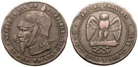 France: Second Empire 1870 Bronze Satirical Jeton Defeat at Sedan About Extremely Fine