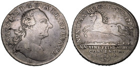 Germany: Principality of Brunswick-Wolfenbüttel Karl I 1775 E/IDB Silver 2/3 Taler Naked Bust