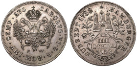 Germany: Hamburg (Free Hanseatic City) 1958 Silver 4 Schilling Replica Good Extremely Fine