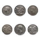 Greece George I 1911 Lot of 3 Silver 2 Drachmai 1 Drachmas NGC-graded
