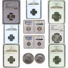 Greece Mixed Regimes 1966-1973 Lot of 11 Copper Nickel Various denominations graded