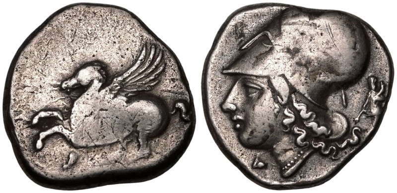 ANCIENT GREECE. CORINTHIA, CORINTH. 
Silver Stater, circa 350-285 BC. 
Obv: Pe...