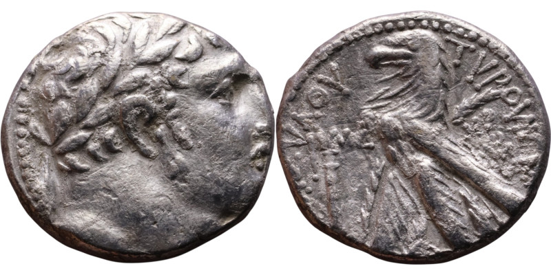 PHOENICIA: Tyre - Autonomy Issue ( I BC ) AR Shekel Obverse: Laureate bust of Me...