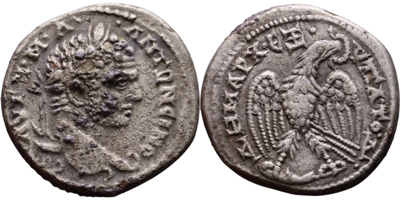 Caracalla (211-217) Tetradrachm. Obverse: Bust of emperor. Reverse: Eagle standi...