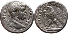 Geta (211-212) Tetradrachm. Obverse: Bust of emperor. Reverse: Eagle standing left, head right, wreath in beak, tail right, wings spread

26mm 12,63...