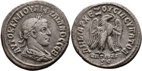 Philip I The Arab (244-249) Tetradrachm. Obverse: Bust of emperor. Reverse: Eagle standing left, head right, wreath in beak, tail right, wings spread...
