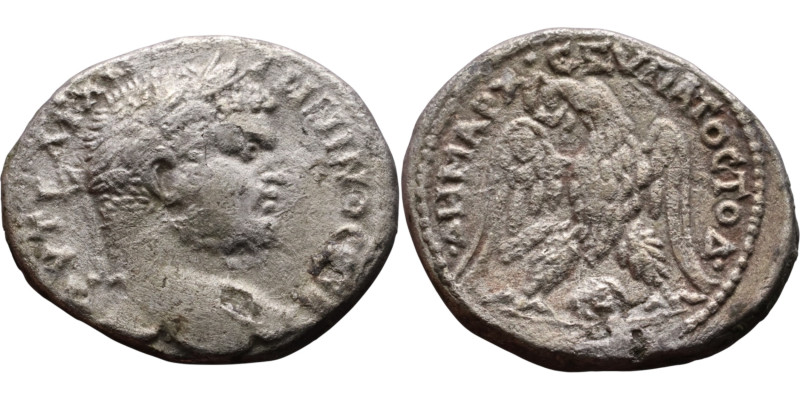 Caracalla (211-217) Tetradrachm. Obverse: Bust of emperor. Reverse: Eagle standi...