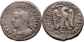 Philip II (Son of Philip I) Tetradrachm. Obv: Laureate, draped bust of emperor Rev:Eagle standing left, head right, wreath in beak, tail right, wings ...
