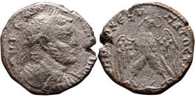 Caracalla (211-217) Tetradrachm. Obverse: Bust of emperor. Reverse: Eagle standing left, head right, wreath in beak, tail right, wings spread

23mm ...
