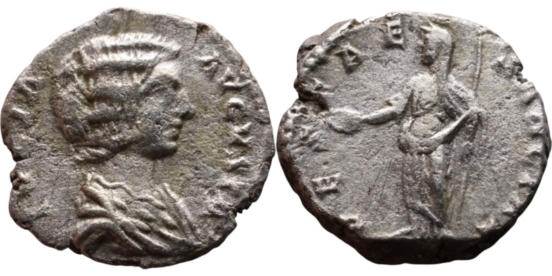 Julia Domna (wife of Septimus Severus) Denarius Obv: Draped bust of empress. Rev...